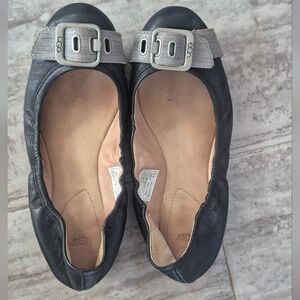 UGG Black Flats with Silver Accents
